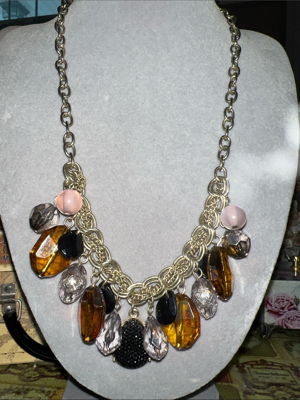 Fashion Statement Multi-Color Gemstone Chain Necklace